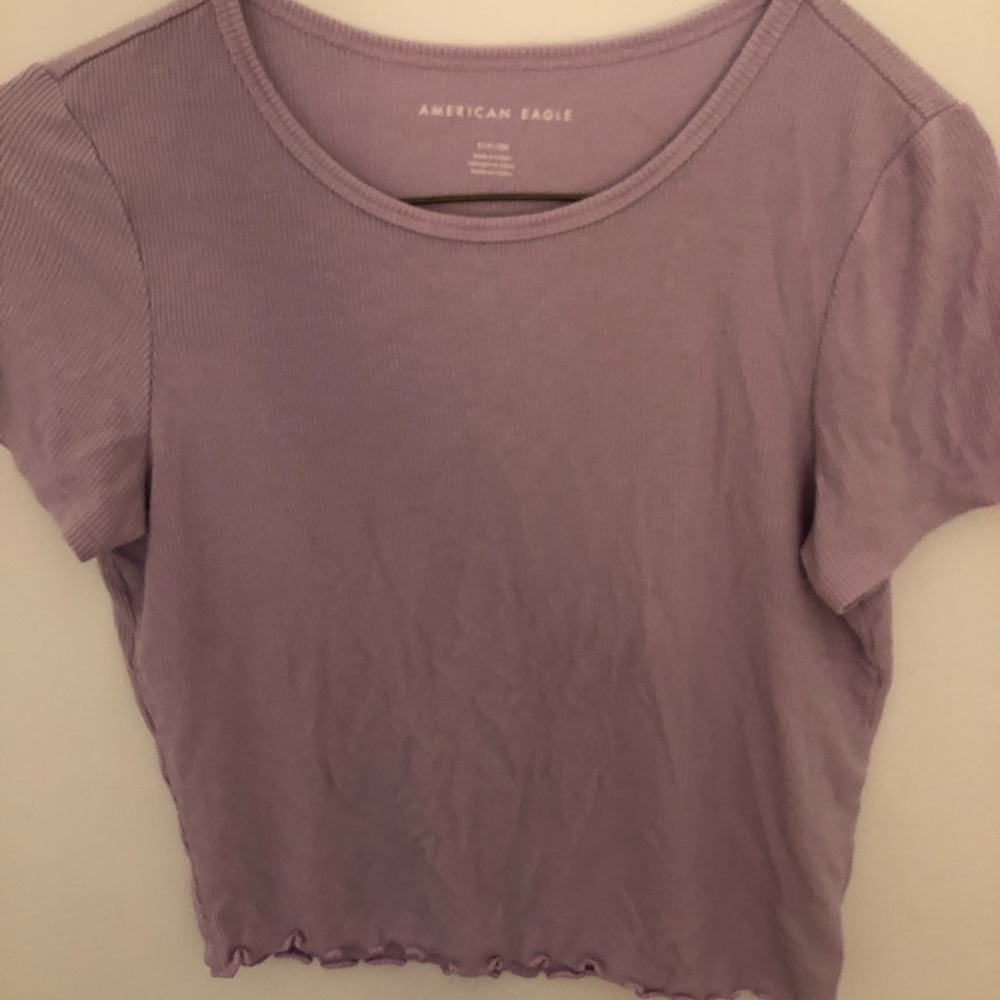AMERICAN EAGLE lilac ribbed top